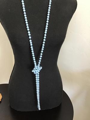 Light Blue Faux Pearl Necklace