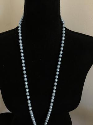 Light Blue Faux Pearl Necklace
