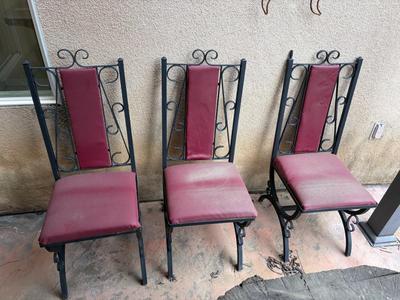 6 Mid Century Wrought Iron dining room chairs