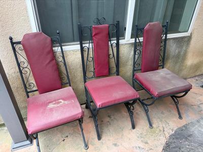6 Mid Century Wrought Iron dining room chairs