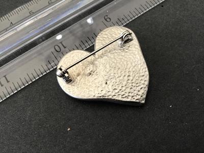 Rhinestone Heart Brooch