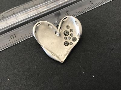 Rhinestone Heart Brooch