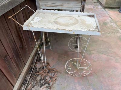 Vintage metal garden cart