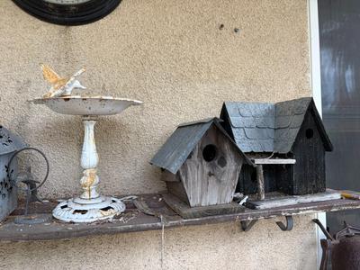 Birdhouses, feeder