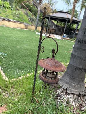 Garden stake and bird feeder