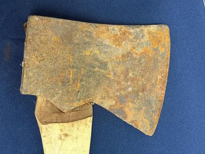 VINTAGE AXE SENECA INDIAN BOW HICKORY