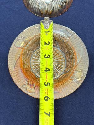 Antique Early 1900s Carnival Glass Covered Butter Dish – Marigold Iridescent Dom