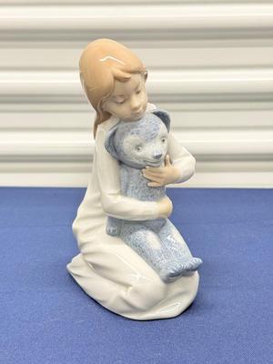 Girl with Teddy Bear Porcelain Figurine by Nao Lladró