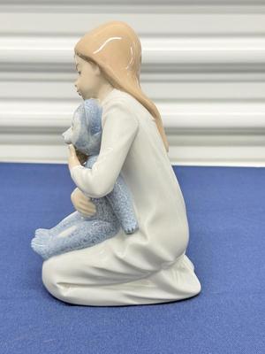Girl with Teddy Bear Porcelain Figurine by Nao Lladró