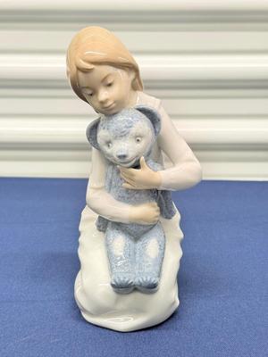 Girl with Teddy Bear Porcelain Figurine by Nao Lladró