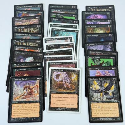 LOT 33: Vintage Magic the Gathering MTG TCG Black Common Cards