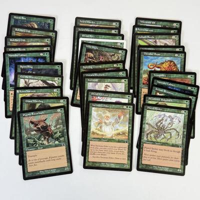 LOT 35: Vintage Magic the Gathering MTG TCG Green Common Cards