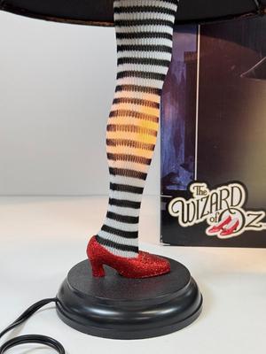 LOT 37: Wizard of Oz Wicket Witch of the East Leg Lamp w/ Box (works!)