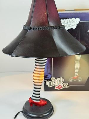LOT 37: Wizard of Oz Wicket Witch of the East Leg Lamp w/ Box (works!)