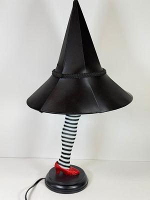 LOT 37: Wizard of Oz Wicket Witch of the East Leg Lamp w/ Box (works!)