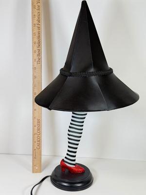 LOT 37: Wizard of Oz Wicket Witch of the East Leg Lamp w/ Box (works!)