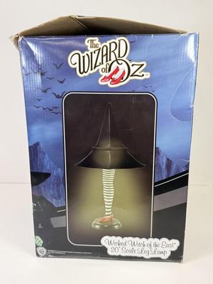 LOT 37: Wizard of Oz Wicket Witch of the East Leg Lamp w/ Box (works!)