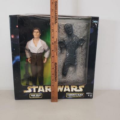 LOT 41: Kenner Star Wars 12" Han Solo as Prisoner & Carbonite Block Figure Set
