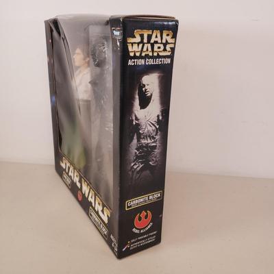 LOT 41: Kenner Star Wars 12" Han Solo as Prisoner & Carbonite Block Figure Set