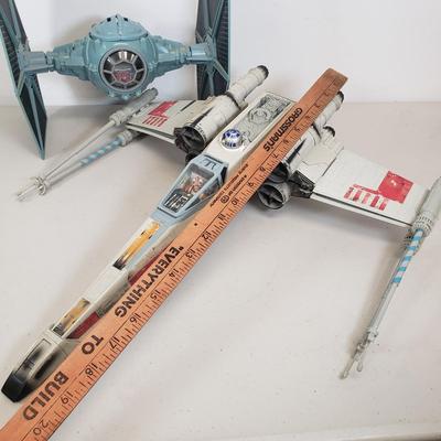LOT 47: Star Wars Electronic X-Wing Fighter & Imperial TIE Fighter Toys