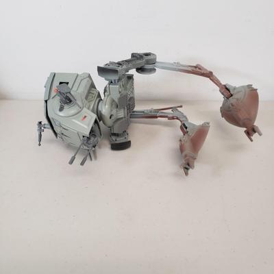 LOT 52: Star Wars Rebel Snowspeeder, AT-ST Scout Walker, Bantha & Tusken Raider