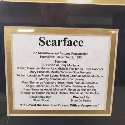 LOT 60: Animal House & Indiana Jones Posters with Scarface Memorabilia Framed Art