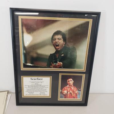 LOT 60: Animal House & Indiana Jones Posters with Scarface Memorabilia Framed Art