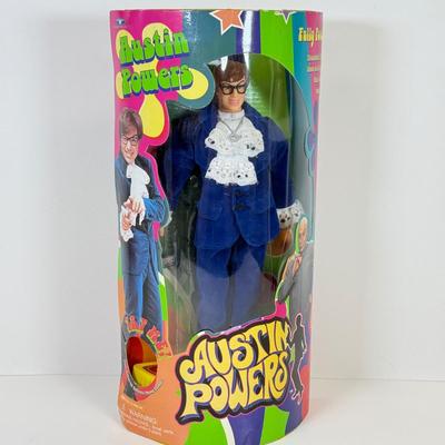 LOT 61: NRFB: 1998 Trendmasters Austin Powers Action Figure, Mattel Barbie Collector Edition Barbie & Ken as Scully & Mulder...