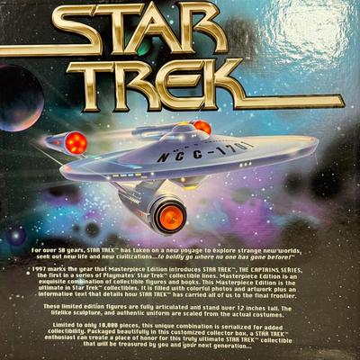 LOT 62: Star Trek Masterpiece Edition The Captains Series Captain James T Kirk Action Figure NRFB, Pez Collectible Set, Star Trek Magazines