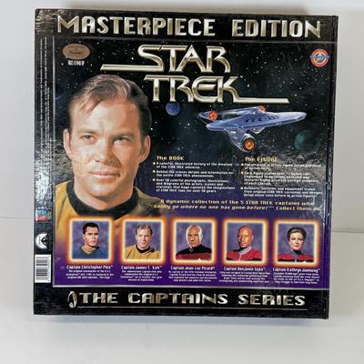 LOT 62: Star Trek Masterpiece Edition The Captains Series Captain James T Kirk Action Figure NRFB, Pez Collectible Set, Star Trek Magazines