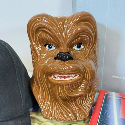 LOT 64: Star Wars Special Edition Original Trilogy on VHS & DVD, Disney World Star Wars Weekends Hats, Boba Fett & Chewie Mugs