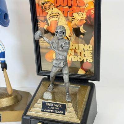 LOT 65: Sports Memorabilia Collection: Slim Jim Glass Mugs, Avon Stein, Riddell Mini Helmets & More