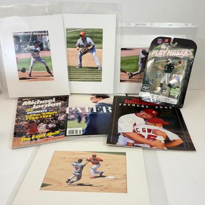 LOT 65: Sports Memorabilia Collection: Slim Jim Glass Mugs, Avon Stein, Riddell Mini Helmets & More
