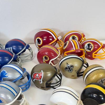 LOT 65: Sports Memorabilia Collection: Slim Jim Glass Mugs, Avon Stein, Riddell Mini Helmets & More