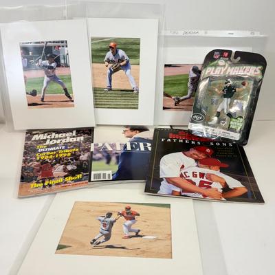 LOT 65: Sports Memorabilia Collection: Slim Jim Glass Mugs, Avon Stein, Riddell Mini Helmets & More