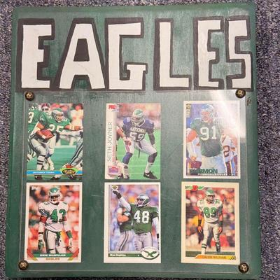 LOT 67: NHL Philadelphia Flyers Star Wars Poster, Eagles Card Plaque, McDonald's Bobble Heads, Riddel Players Inc Mini Helmet,...