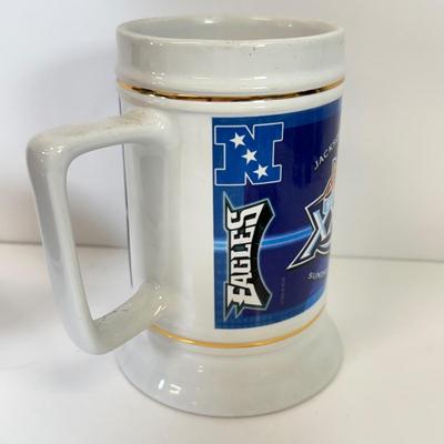 LOT 67: NHL Philadelphia Flyers Star Wars Poster, Eagles Card Plaque, McDonald's Bobble Heads, Riddel Players Inc Mini Helmet,...