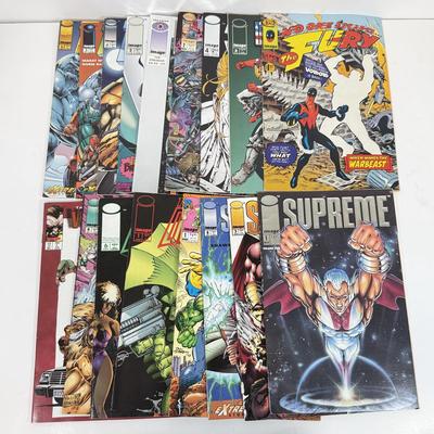 LOT 75: 1990s Image Comics: Supreme, The Savage Dragon, Cyber Force, Death Mate