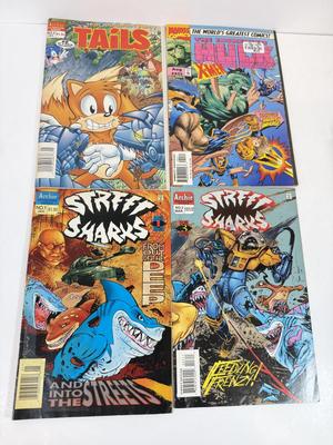 LOT 78: Collection of Vintage Comics: Disney's Uncle Scrooge, Sonic & Tails, Street Sharks, TMNT & More