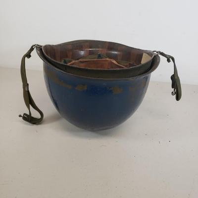 LOT 80: Vintage Military Gear-Field Belt, Cartridge Belt, First Aid Pouch, Helmet