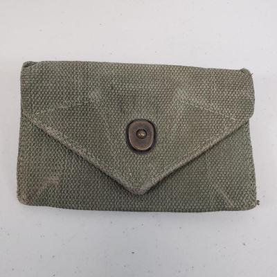 LOT 80: Vintage Military Gear-Field Belt, Cartridge Belt, First Aid Pouch, Helmet