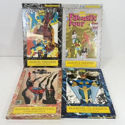 LOT 87: Marvel Comics Collector's Packs: Fantastic Four, X-Men, Spider-Man & New Force