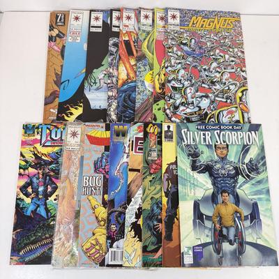 LOT 89: "Free Comic Book Day" Comics: Valiant, Malibu: Magnus, Silver Scorpion