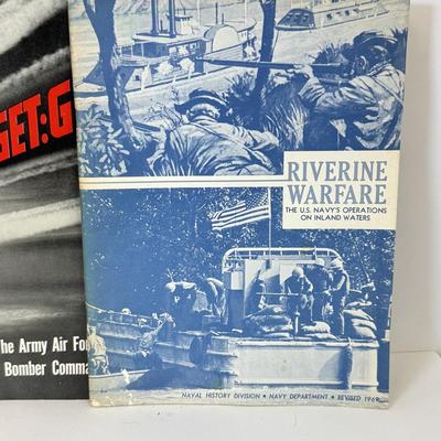 LOT 96: Antique & Vintage Books: Target: Germany, Patriot Boy, Riverine Warfare, Fight for the Delaware 1777 & More