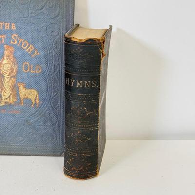 LOT 100: 1849 Hymn Book, 1876 Dictionary, 1860 Sweet Story of Old & More