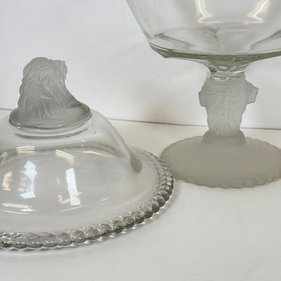 LOT 102: Antique EAPG Frosted Lion Compote circa 1877