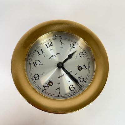 LOT 103: Airguide Brass Ships Bell & Pair of Irish Porcelain Ceramic Steins