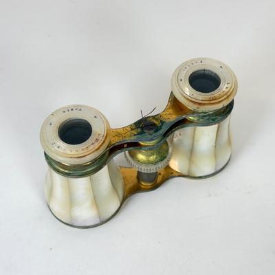 LOT 105: Antique French Paris Mother of Pearl Opera Glasses Binoculars