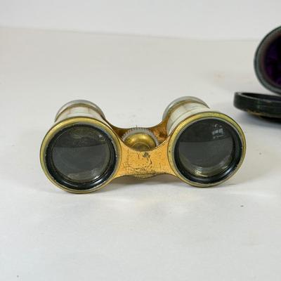 LOT 105: Antique French Paris Mother of Pearl Opera Glasses Binoculars
