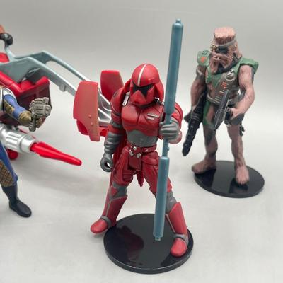 LOT 163F: Star Wars Power of the Force Action Figures - Extended Universe w/ Accessories and Speeder Vehicle